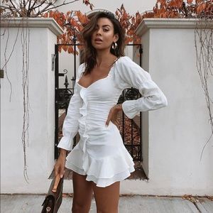 White Linen Mini Dress